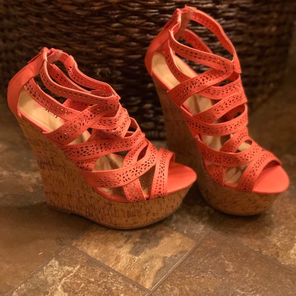 Coral Wedge heels